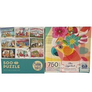 Cobble Hill and Spin Master Set of 2  Puzzles Camper Cockatoo